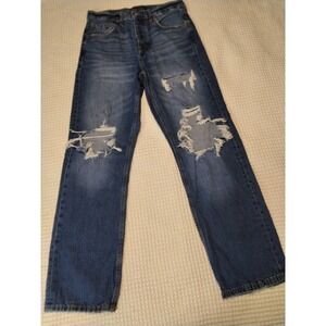 Aeropostale High Rise 90's Baggy Jeans With Heavy Distressing, Women's Size 8